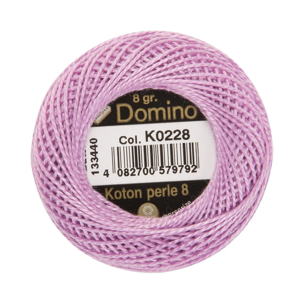 Domino Cotton Perle Size 8 Embroidery Thread (8 g), Purple - 4598008-K0228