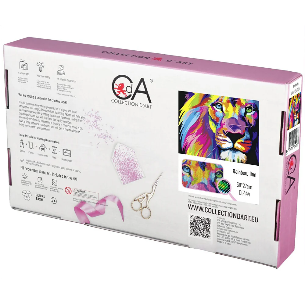 Collection D'Art Mosaic Kit - Rainbow Lion 40x30 - DE444 - Image 2