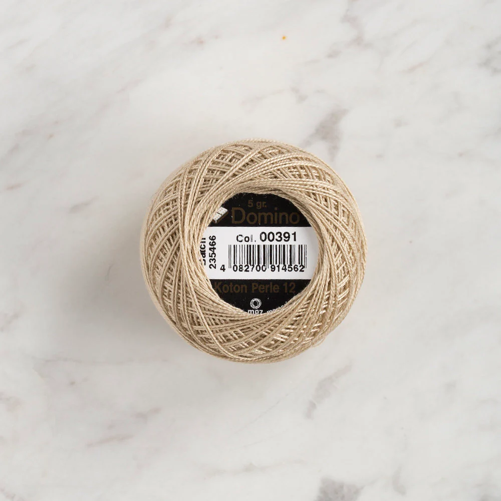 Domino Cotton Perle Size 12 Embroidery Thread (5 g), Beige - 4590012-391 - Image 2