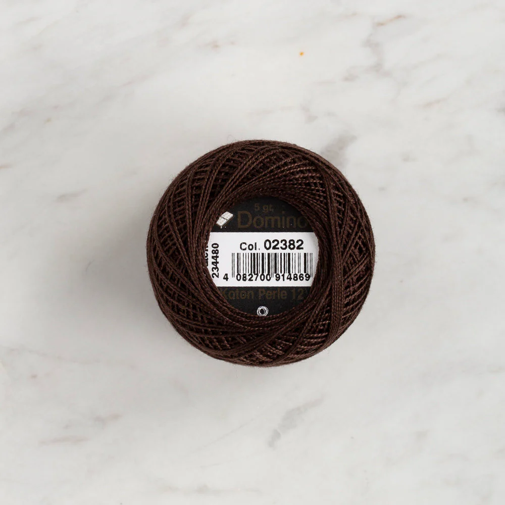 Domino Cotton Perle Size 12 Embroidery Thread (5 g), Brown - 4590012-2382 - Image 2
