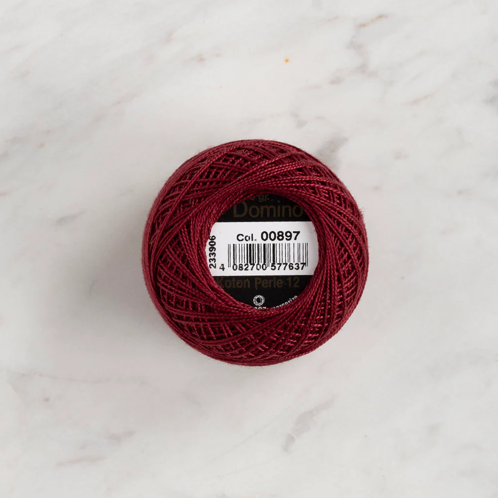 Domino Cotton Perle Size 12 Embroidery Thread (5 g), Claret - 4590012-897 - Image 2