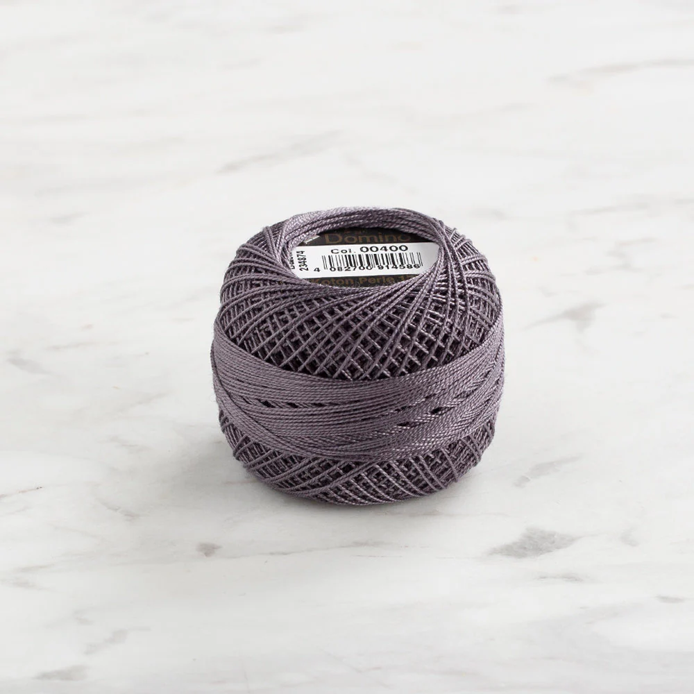 Domino Cotton Perle Size 12 Embroidery Thread (5 g), Dark Grey - 4590012-400