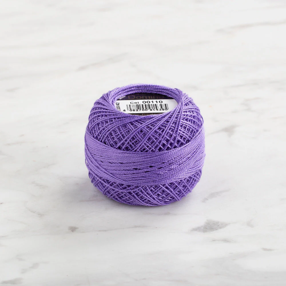 Domino Cotton Perle Size 12 Embroidery Thread (5 g), Dark Lilac - 4590012-110