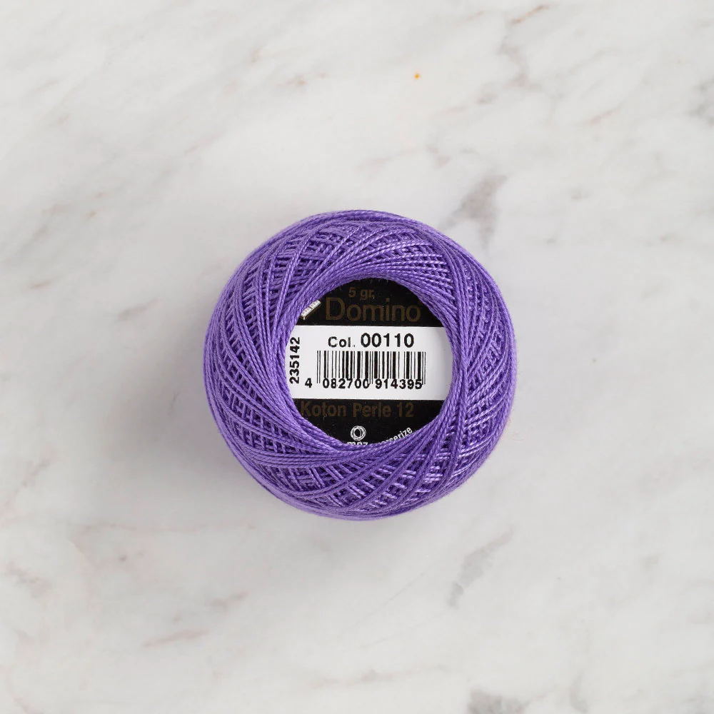 Domino Cotton Perle Size 12 Embroidery Thread (5 g), Dark Lilac - 4590012-110 - Image 2