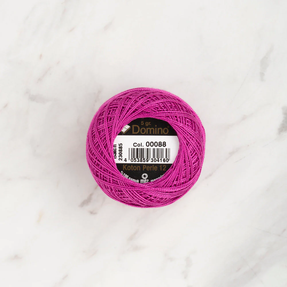 Domino Cotton Perle Size 12 Embroidery Thread (5 g),Pink - 4590012-00088 - Image 2