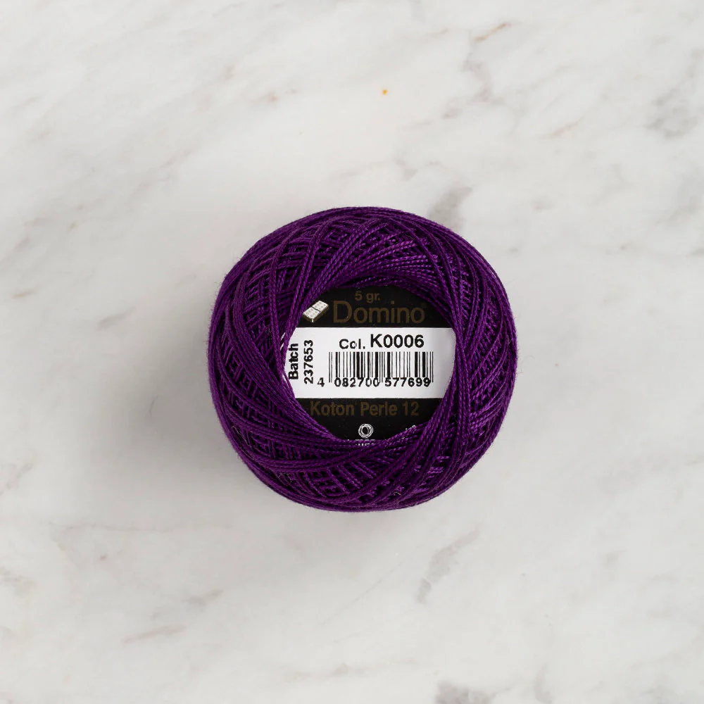 Domino Cotton Perle Size 12 Embroidery Thread (5 g), Eggplant - 4590012-K0006 - Image 2