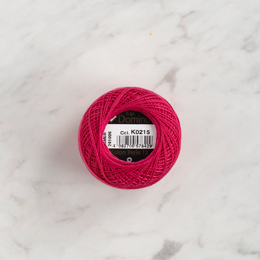 Domino Cotton Perle Size 12 Embroidery Thread (5 g), Fuschia - 4590012-K0215 - Image 2