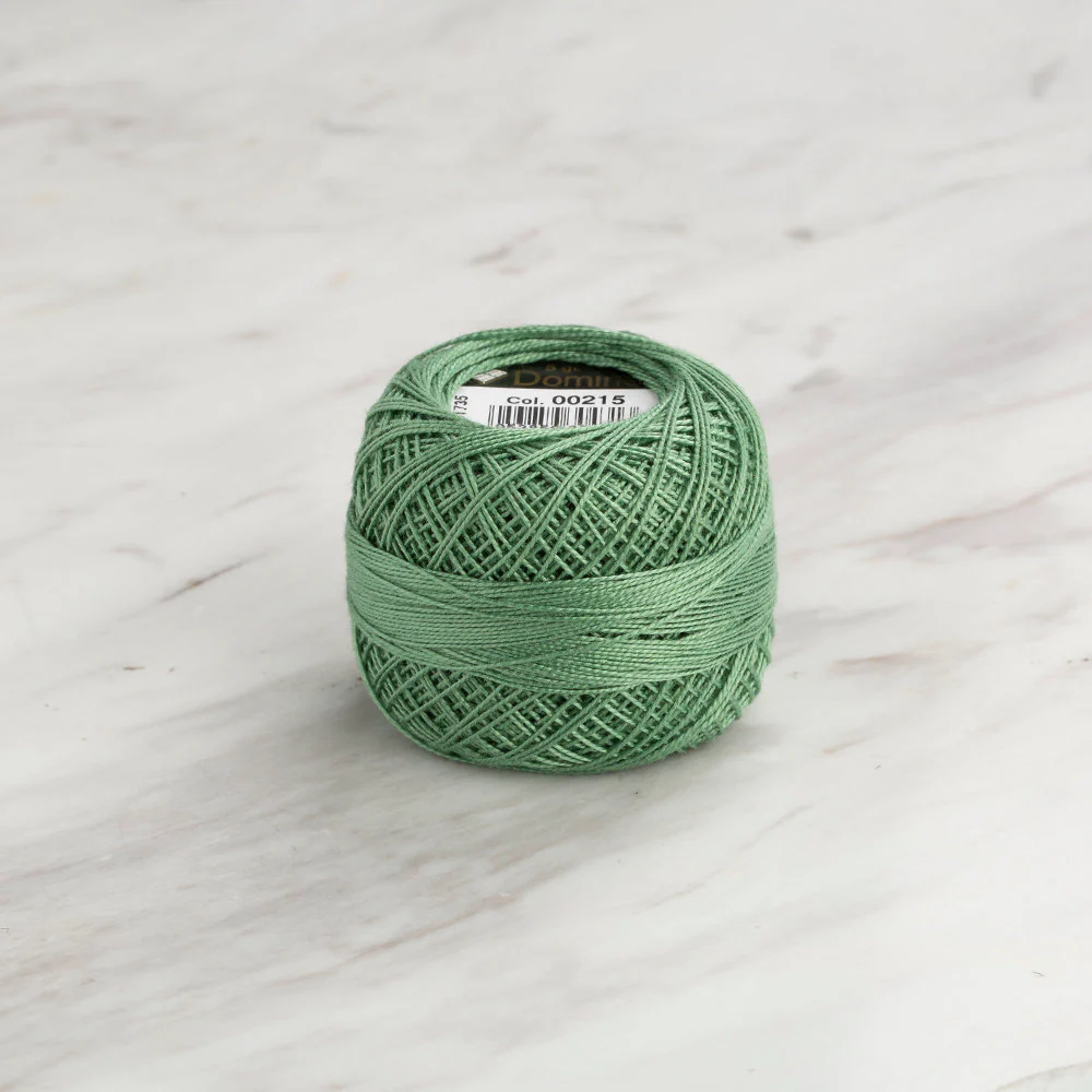Domino Cotton Perle Size 12 Embroidery Thread (5 g), Green - 4590012-00215