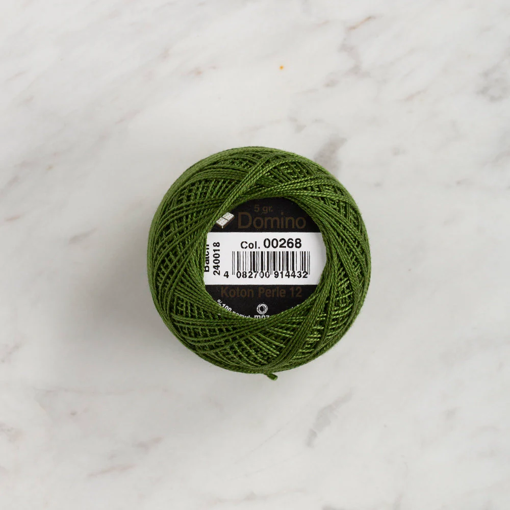 Domino Cotton Perle Size 12 Embroidery Thread (5 g), Green - 4590012-268 - Image 2