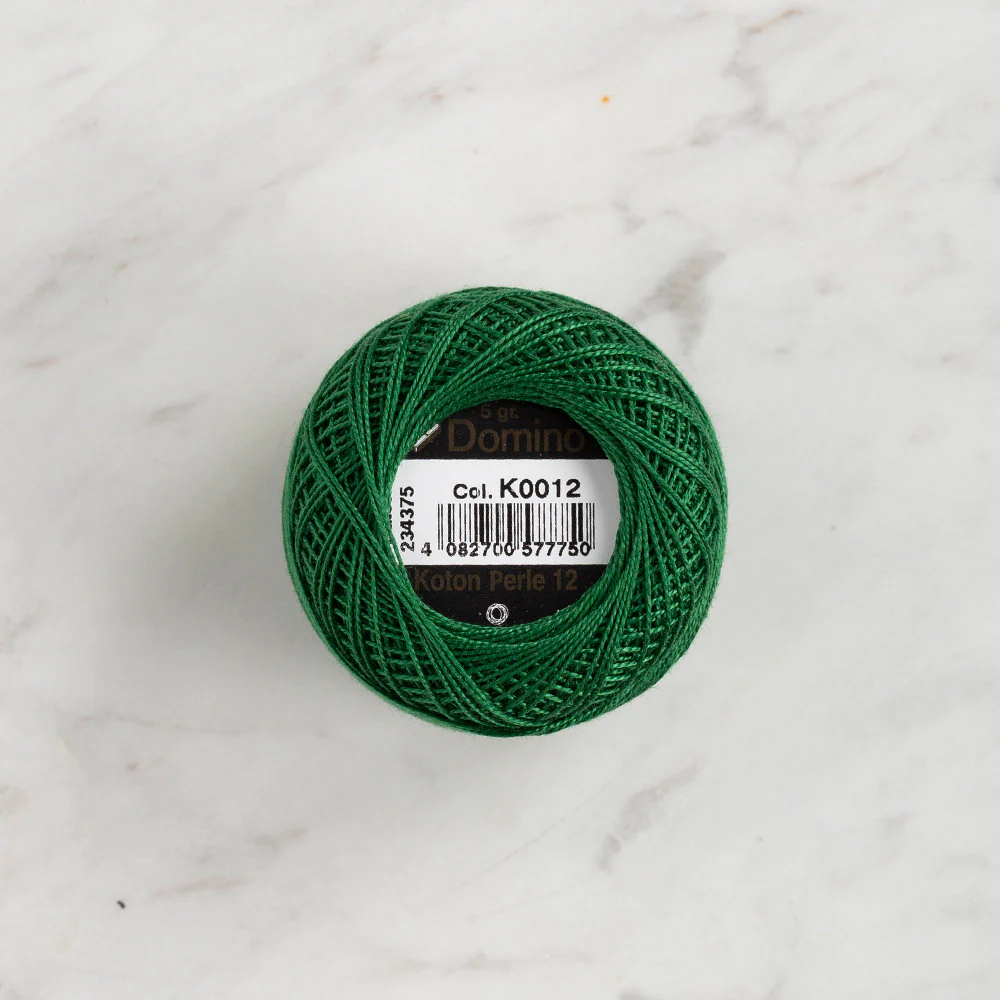 Domino Cotton Perle Size 12 Embroidery Thread (5 g), Green - 4590012-K0012 - Image 2