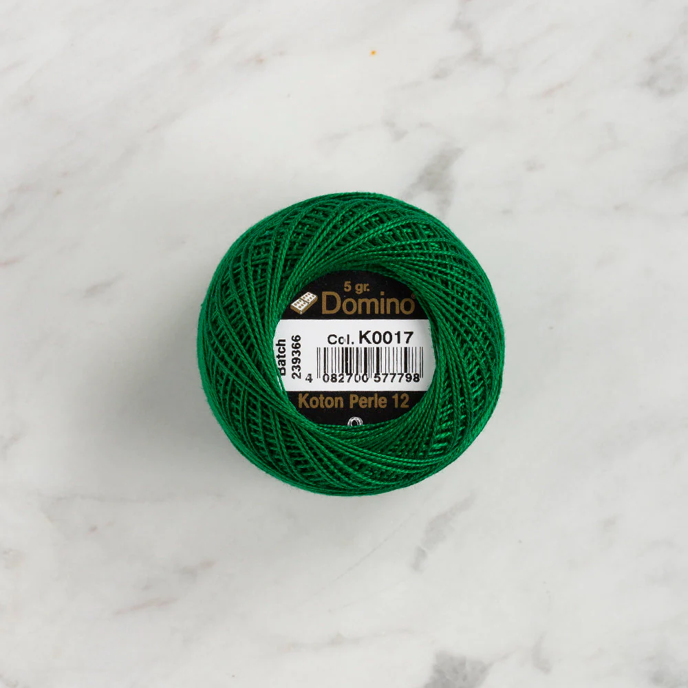 Domino Cotton Perle Size 12 Embroidery Thread (5 g), Green - 4590012-K0017 - Image 2
