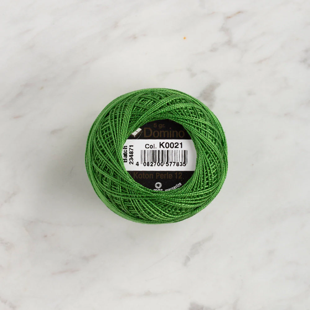 Domino Cotton Perle Size 12 Embroidery Thread (5 g), Green - 4590012-K0021 - Image 2