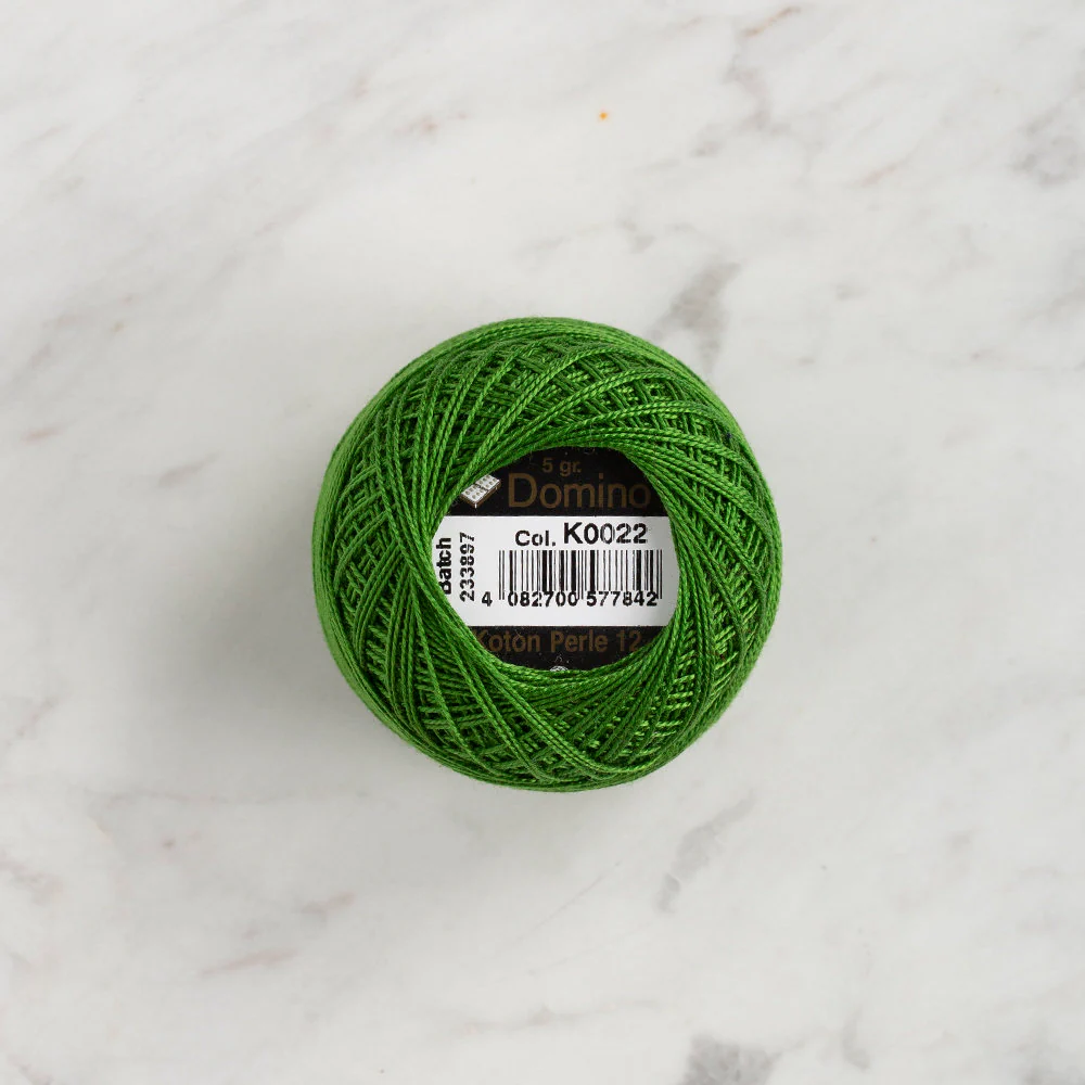 Domino Cotton Perle Size 12 Embroidery Thread (5 g), Green - 4590012-K0022 - Image 2