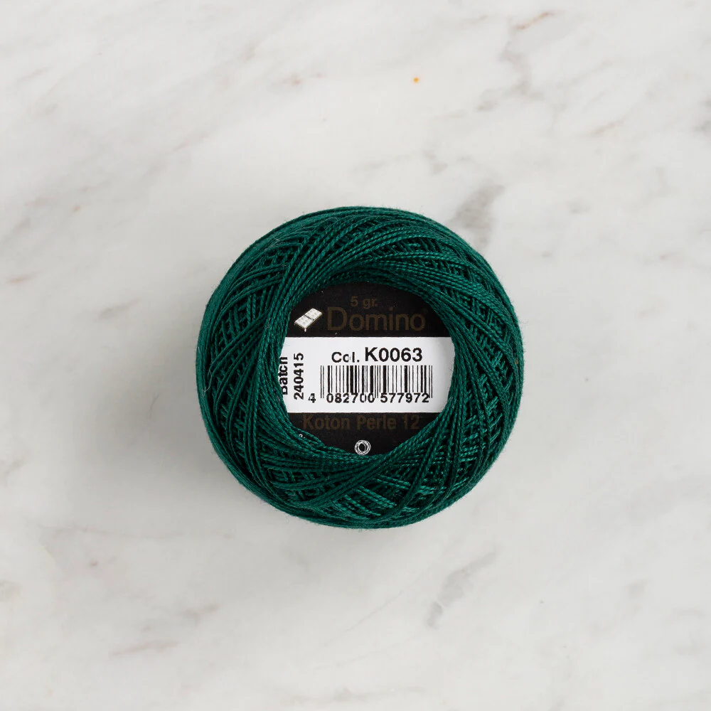 Domino Cotton Perle Size 12 Embroidery Thread (5 g), Green - 4590012-K0063 - Image 2