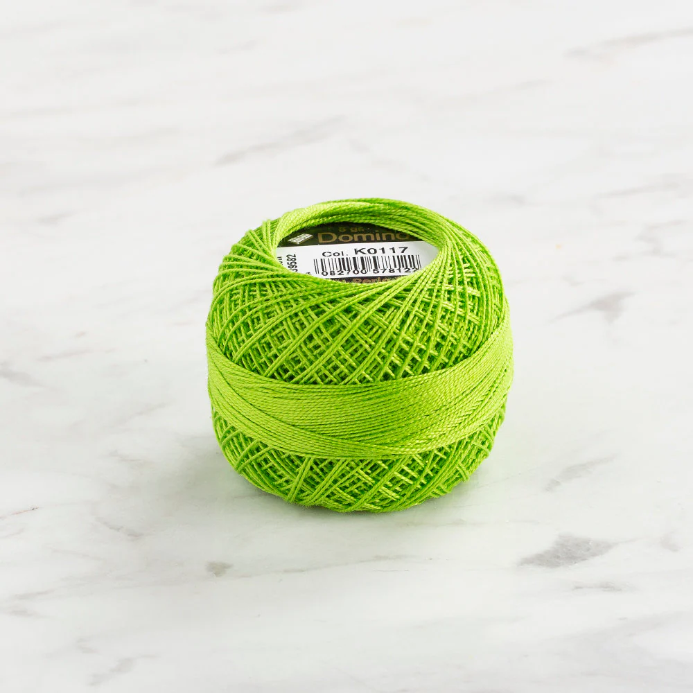 Domino Cotton Perle Size 12 Embroidery Thread (5 g), Green - 4590012-K0117