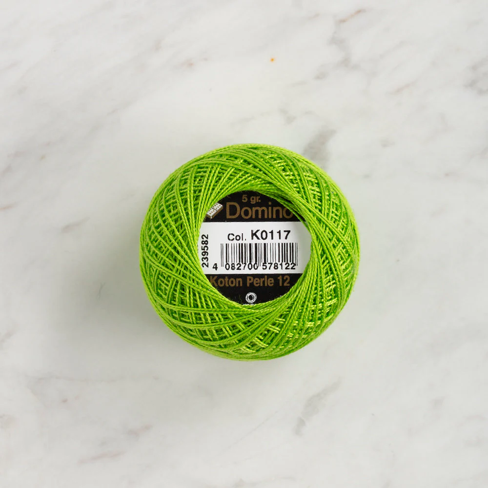 Domino Cotton Perle Size 12 Embroidery Thread (5 g), Green - 4590012-K0117 - Image 2