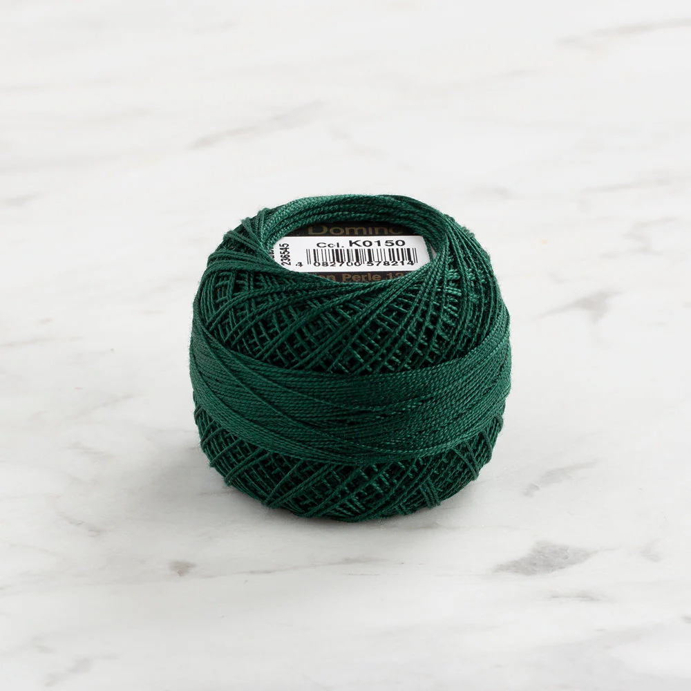 Domino Cotton Perle Size 12 Embroidery Thread (5 g), Green - 4590012-K0150