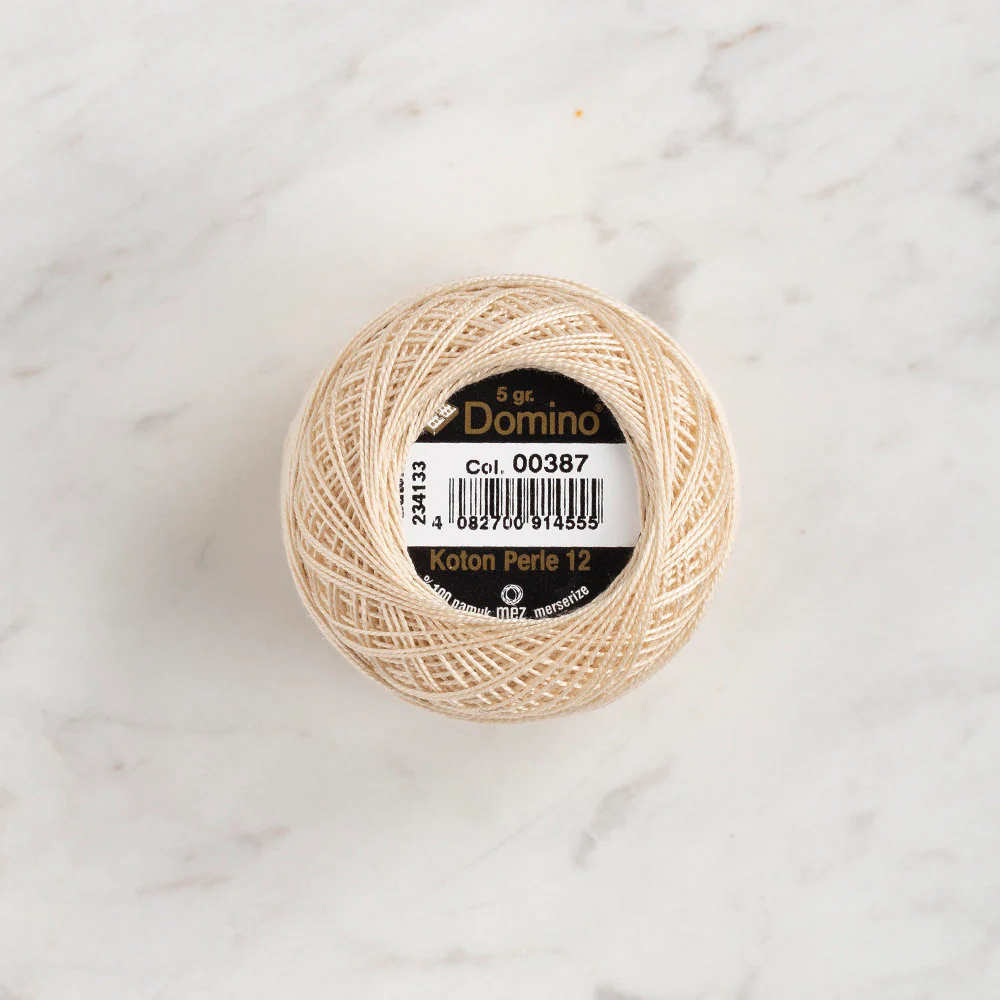 Domino Cotton Perle Size 12 Embroidery Thread (5 g), Cream- 4590012-387 - Image 2