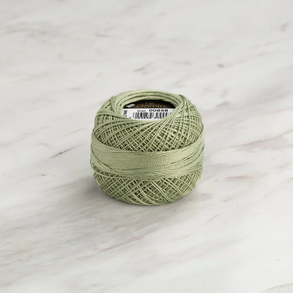 Domino Cotton Perle Size 12 Embroidery Thread (5 g), Light Green - 4590012-00858