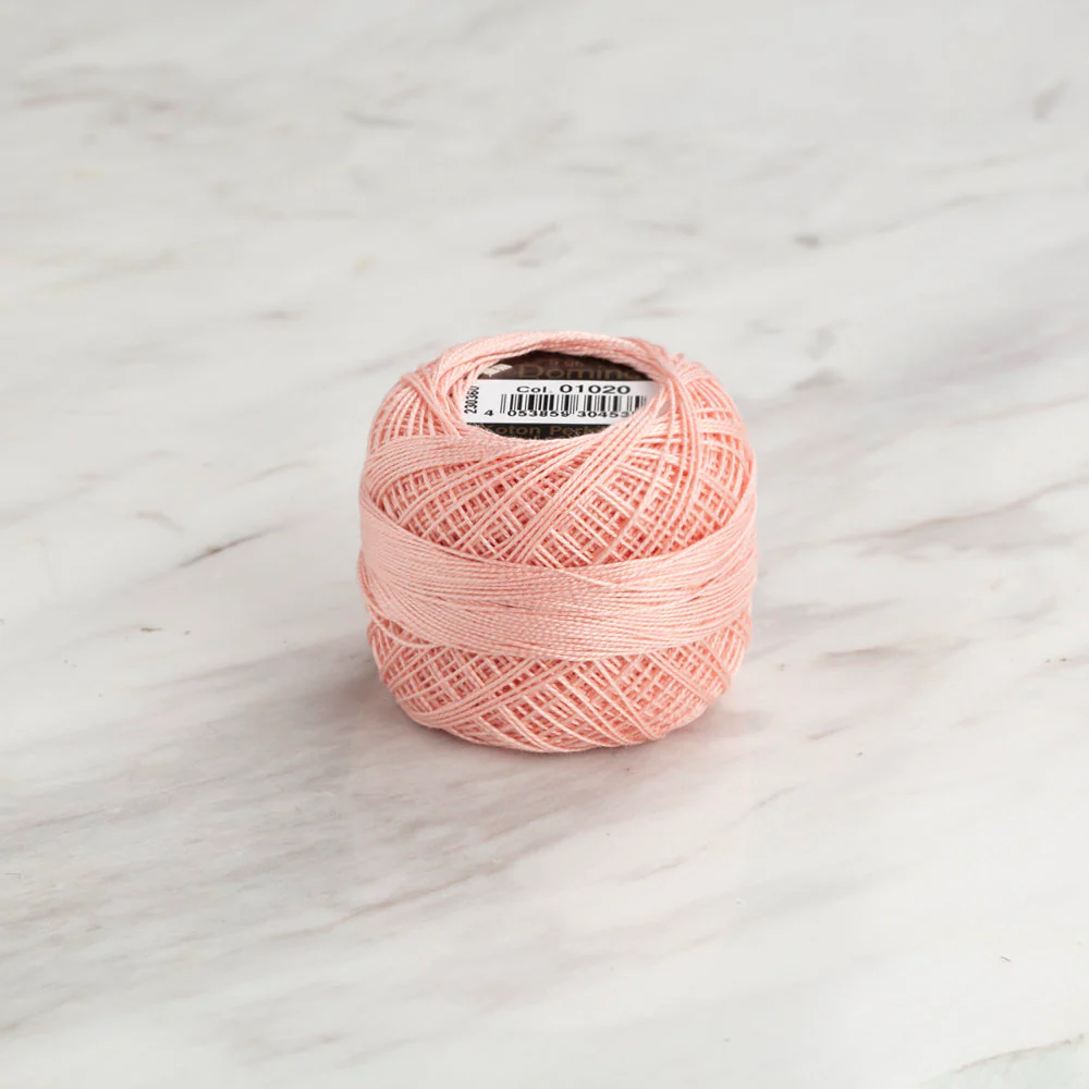 Domino Cotton Perle Size 12 Embroidery Thread (5 g), Light Pink - 4590012-01020
