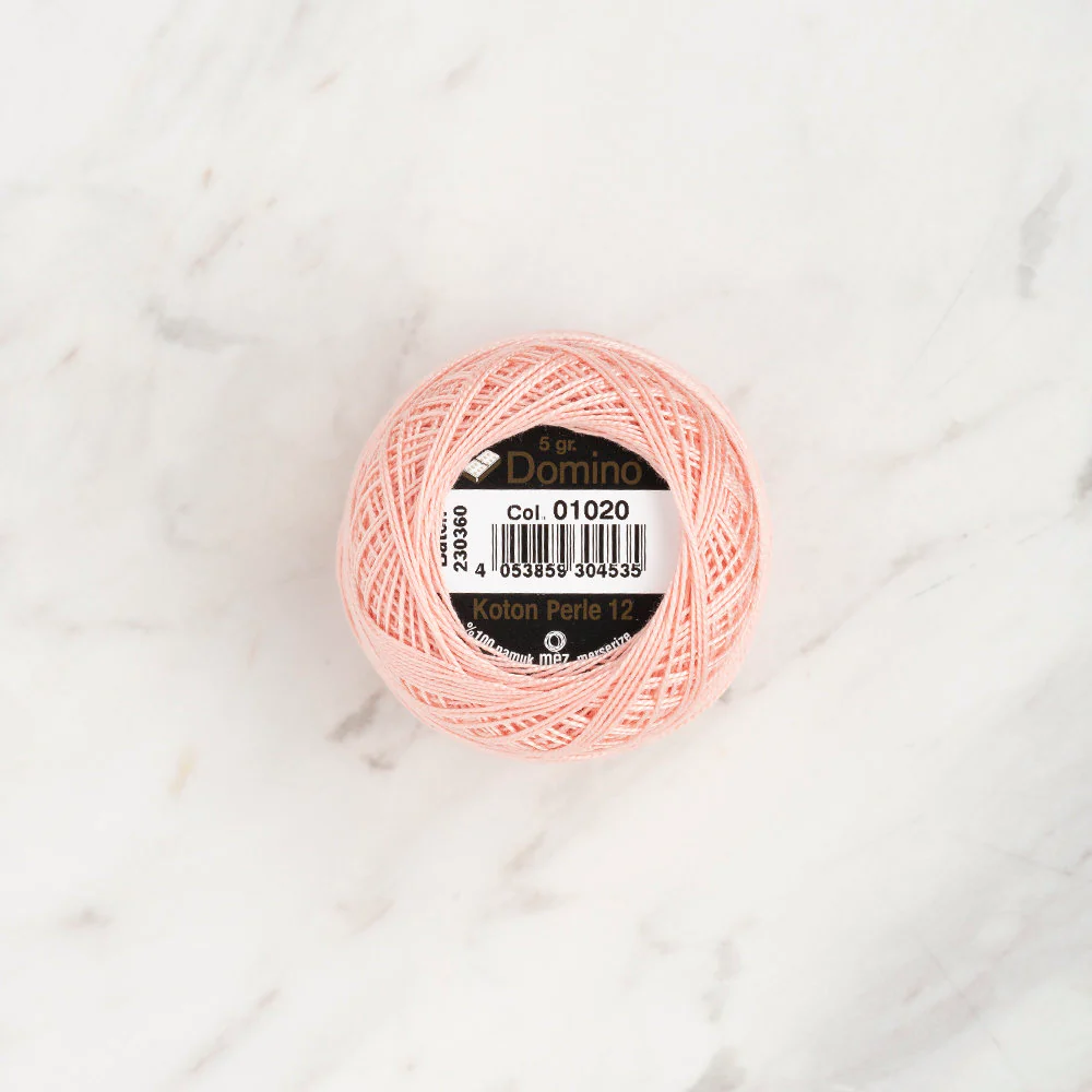 Domino Cotton Perle Size 12 Embroidery Thread (5 g), Light Pink - 4590012-01020 - Image 2