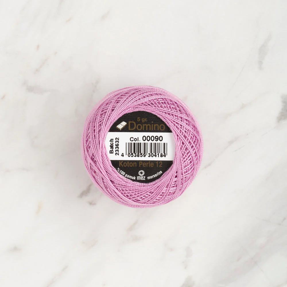 Domino Cotton Perle Size 12 Embroidery Thread (5 g), Pink- 4590012-00090 - Image 2