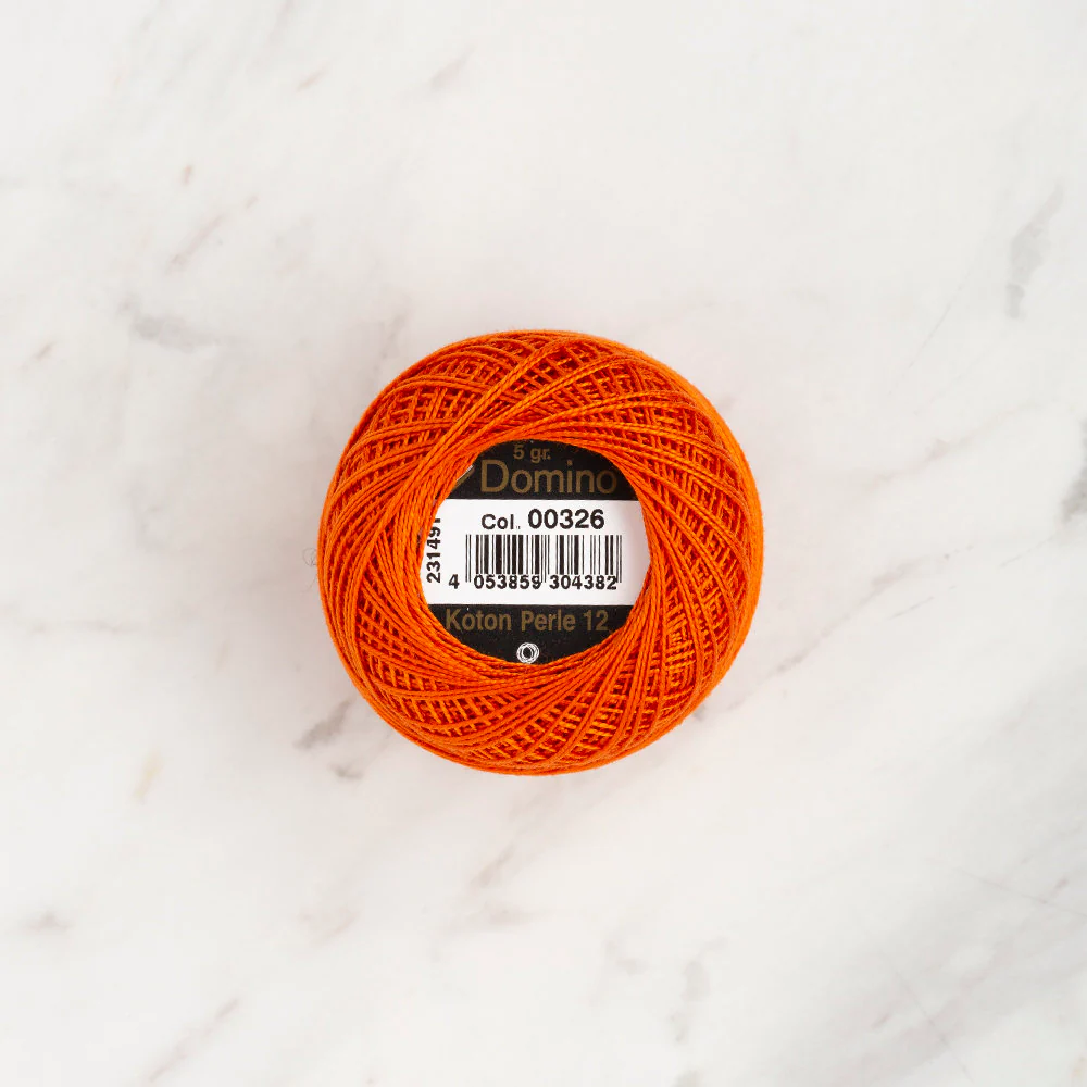 Domino Cotton Perle Size 12 Embroidery Thread (5 g), Orange - 4590012-00326 - Image 2