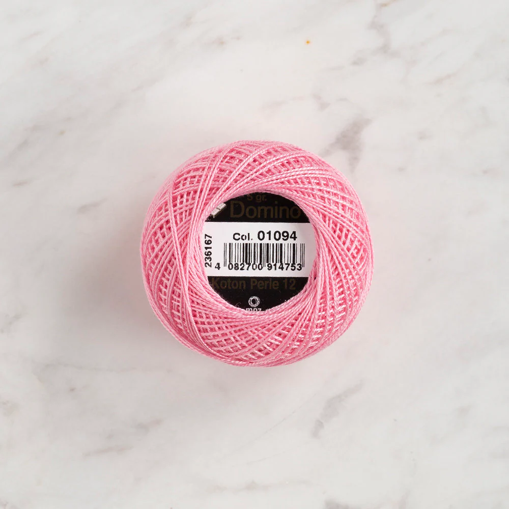 Domino Cotton Perle Size 12 Embroidery Thread (5 g), Pink - 4590012-1094 - Image 2