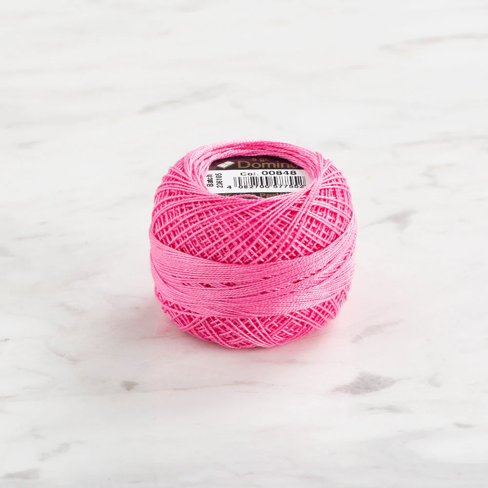 Domino Cotton Perle Size 12 Embroidery Thread (5 g), Pink - 4590012-848