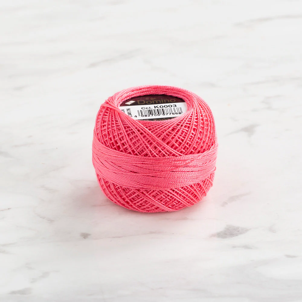 Domino Cotton Perle Size 12 Embroidery Thread (5 g), Pink - 4590012-K0003
