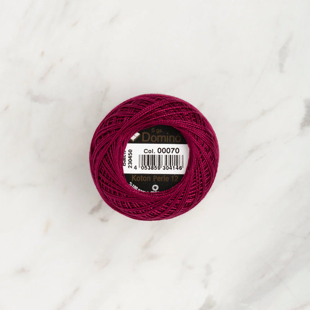 Domino Cotton Perle Size 12 Embroidery Thread (5 g), Plum - 4590012-00070 - Image 2