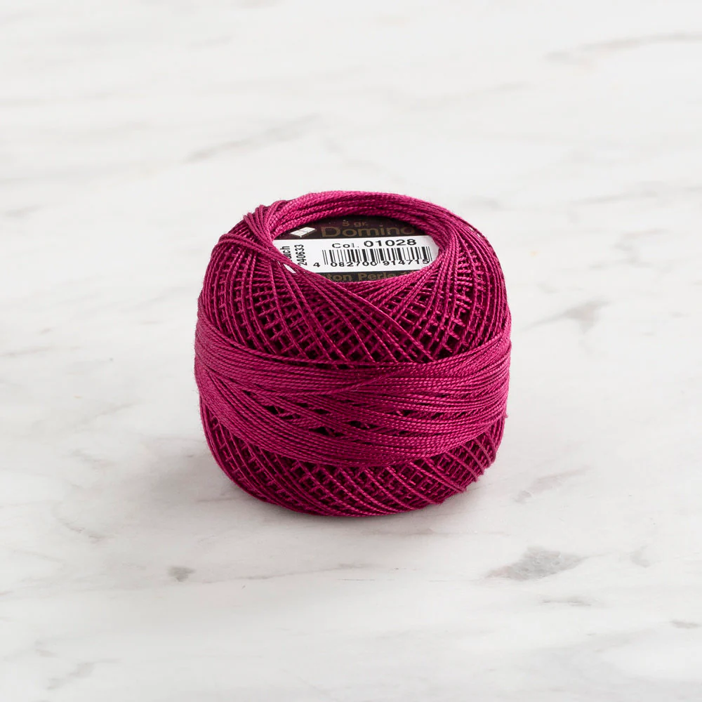 Domino Cotton Perle Size 12 Embroidery Thread (5 g), Plum - 4590012-1028