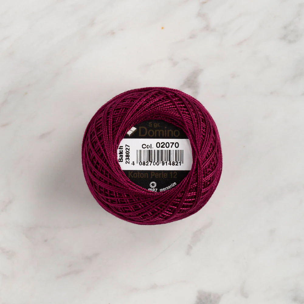 Domino Cotton Perle Size 12 Embroidery Thread (5 g), Plum - 4590012-2070 - Image 2