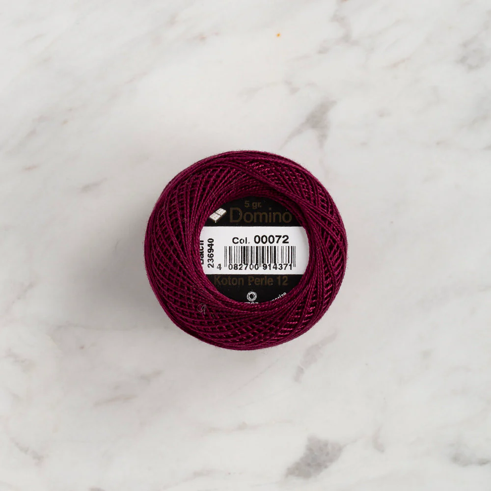Domino Cotton Perle Size 12 Embroidery Thread (5 g), Plum - 4590012-72 - Image 2