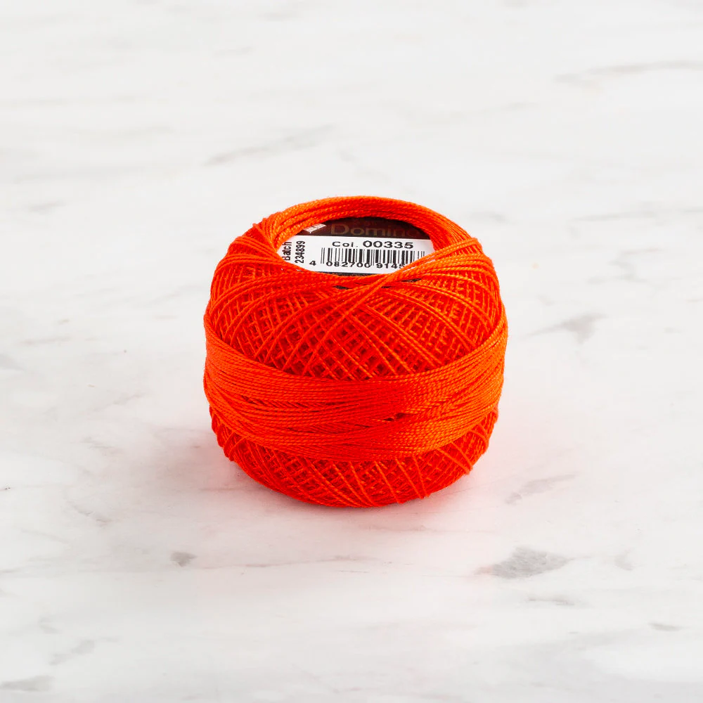 Domino Cotton Perle Size 12 Embroidery Thread (5 g), Red - 4590012-335