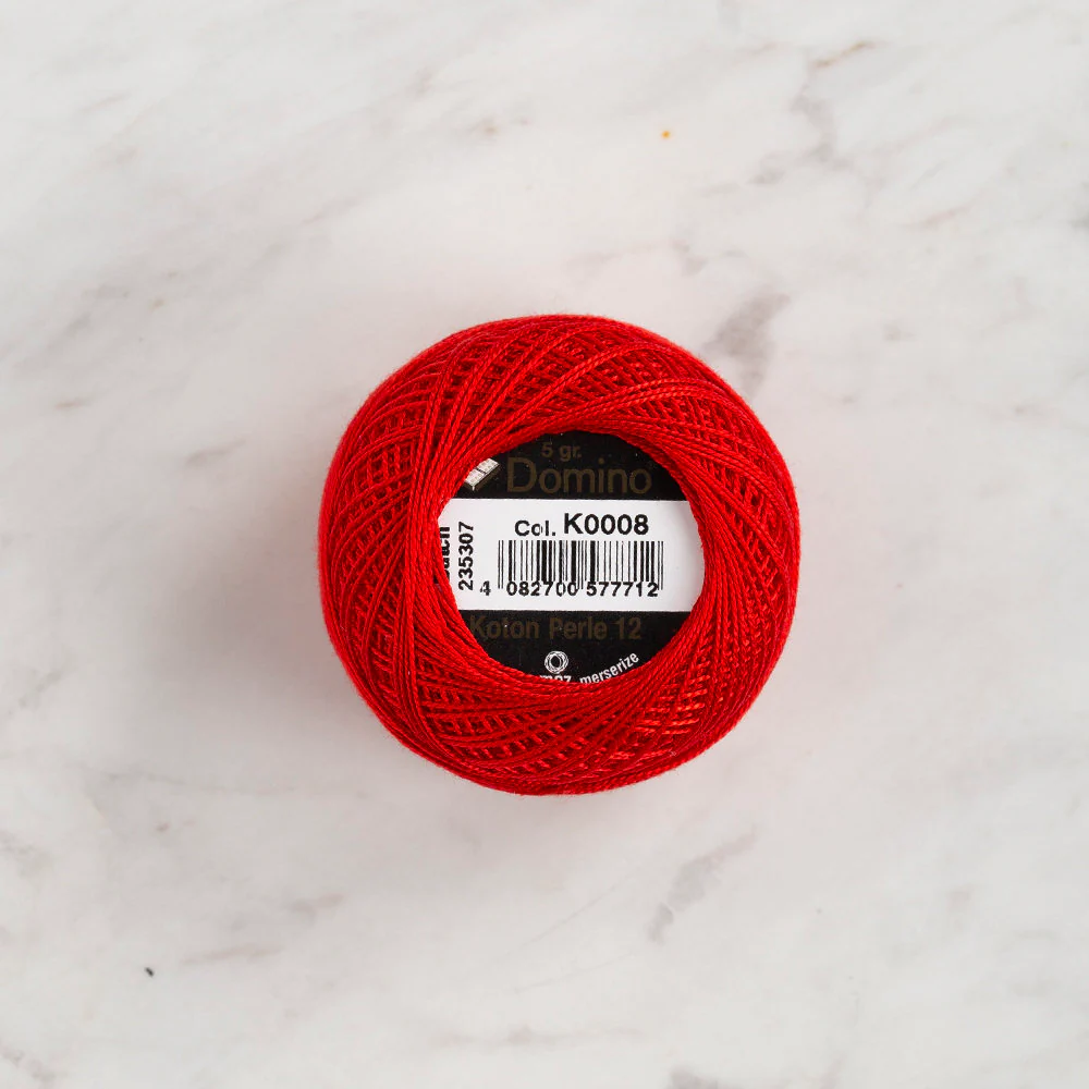 Domino Cotton Perle Size 12 Embroidery Thread (5 g), Red - 4590012-K0008 - Image 2