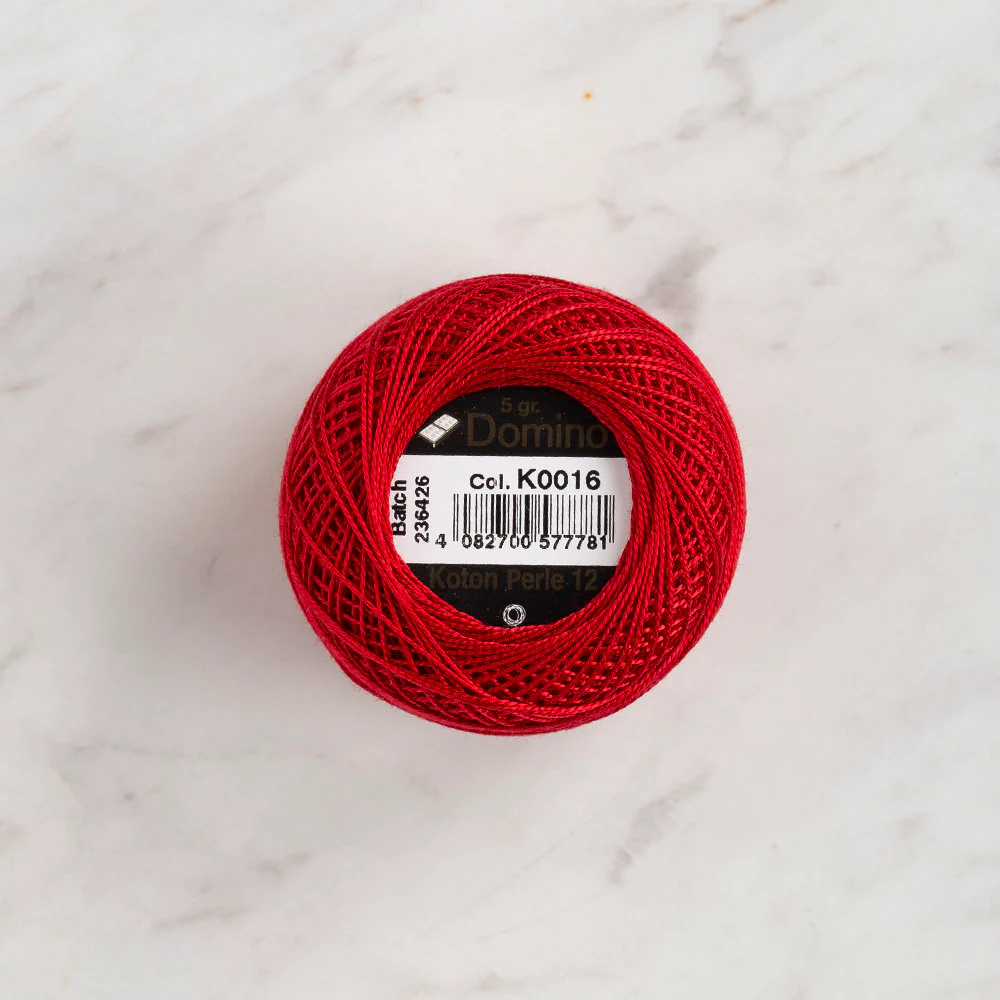 Domino Cotton Perle Size 12 Embroidery Thread (5 g), Red - 4590012-K0016 - Image 2