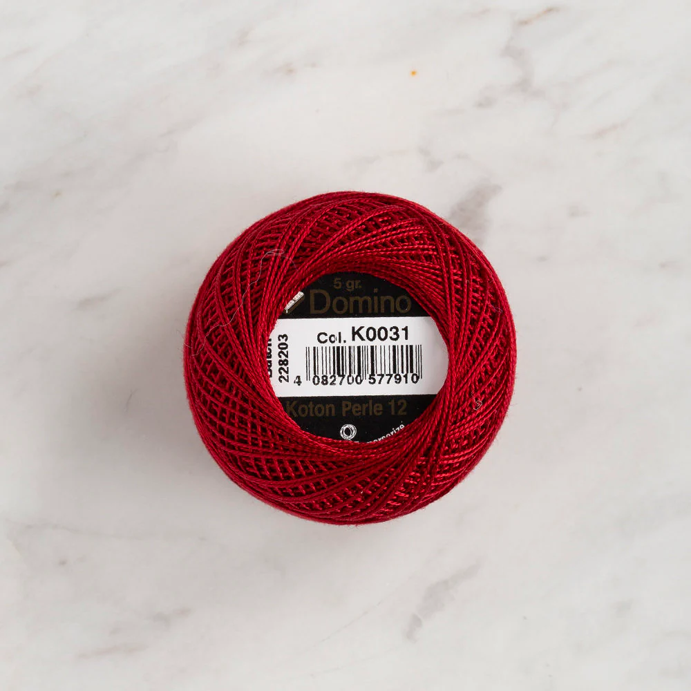 Domino Cotton Perle Size 12 Embroidery Thread (5 g), Red - 4590012-K0031 - Image 2