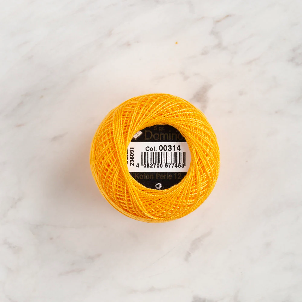 Domino Cotton Perle Size 12 Embroidery Thread (5 g), Yellow - 4590012-314 - Image 2