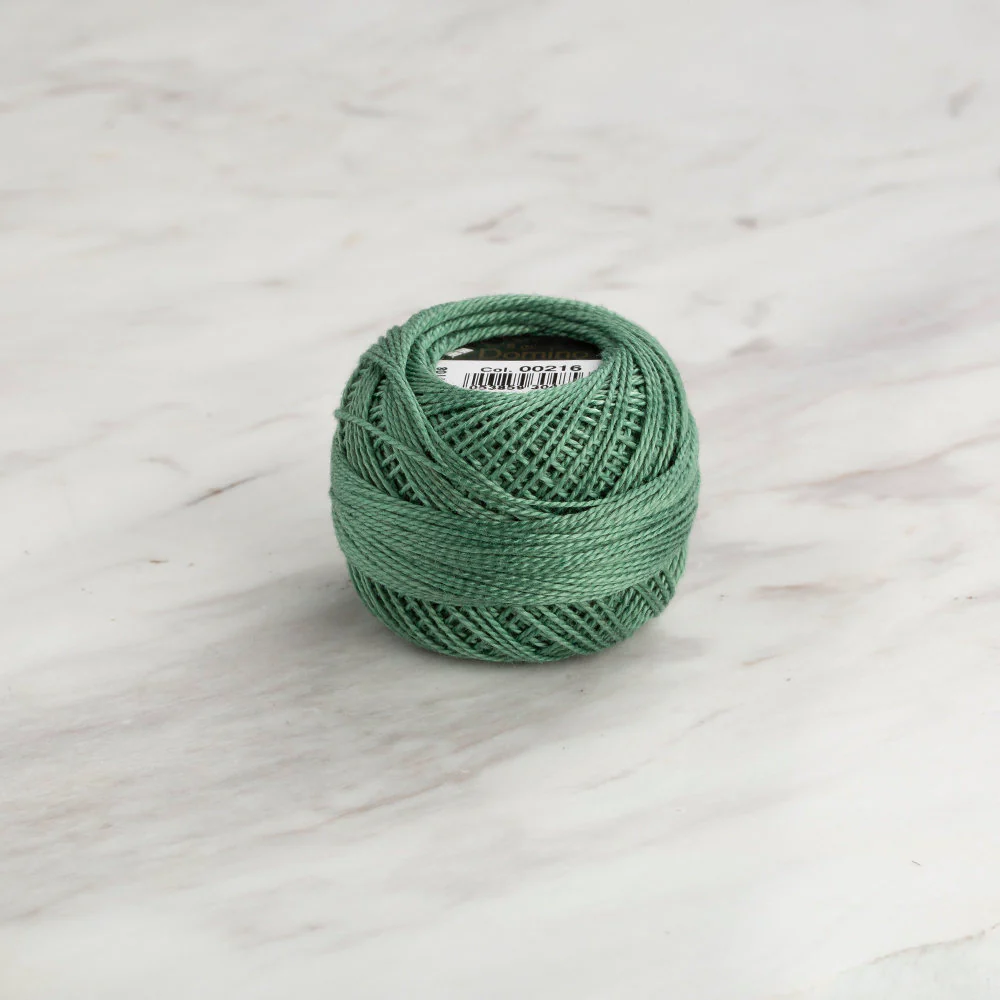 Domino Cotton Perle Size 8 Embroidery Thread (8 g), Green - 4598008-00216