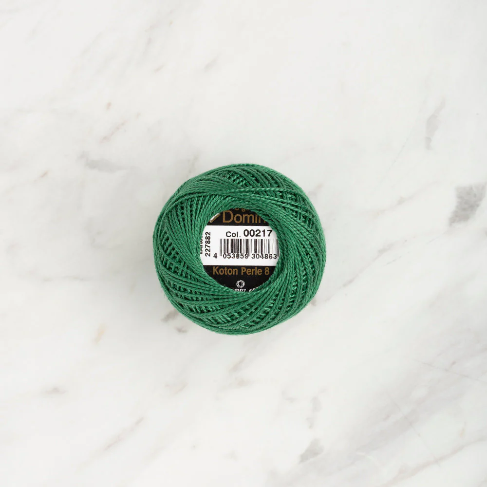 Domino Cotton Perle Size 8 Embroidery Thread (8 g), Green - 4598008-00217 - Image 2