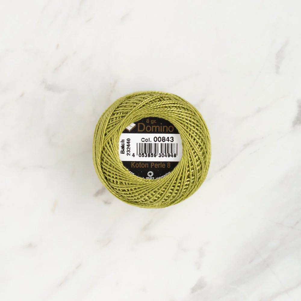 Domino Cotton Perle Size 8 Embroidery Thread (8 g), Green - 4598008-00843 - Image 2