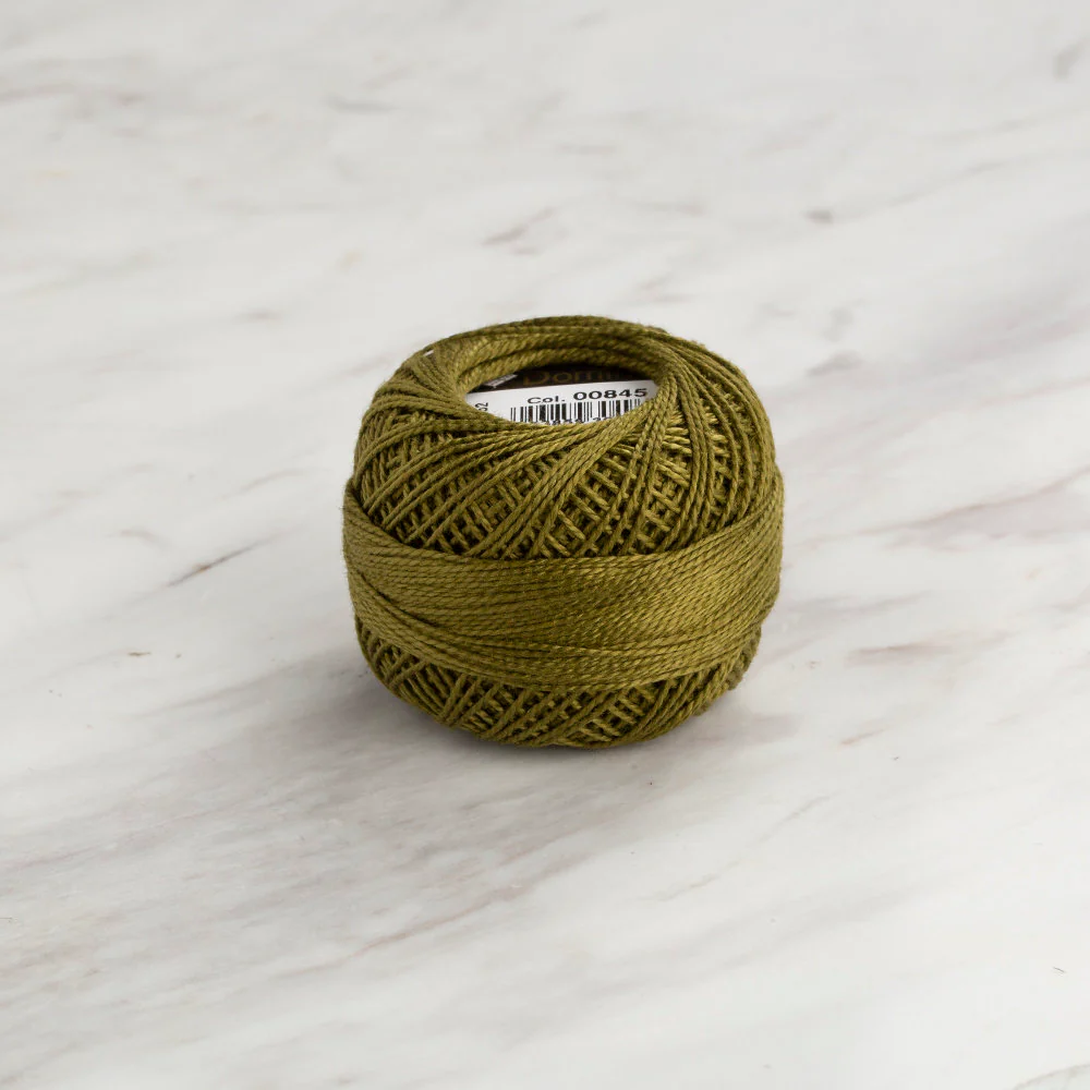Domino Cotton Perle Size 8 Embroidery Thread (8 g), Green - 4598008-00845