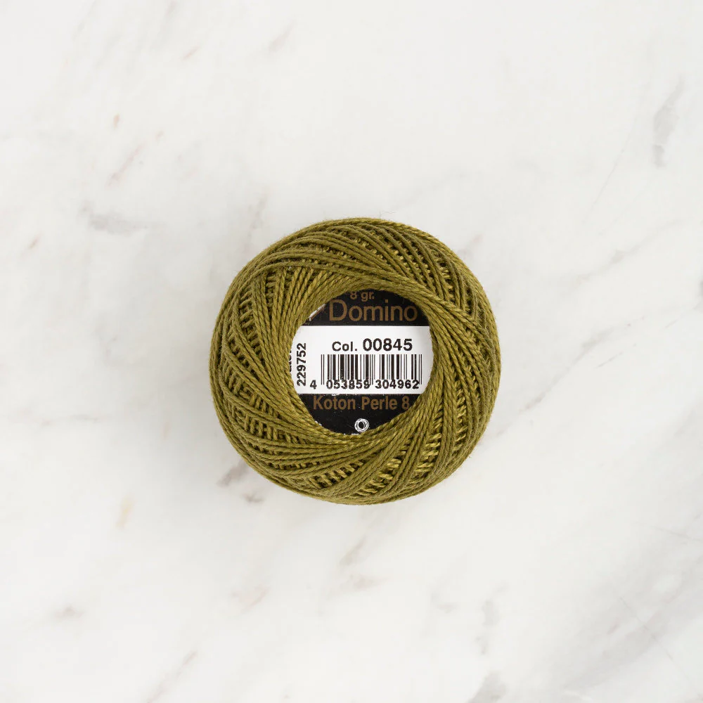 Domino Cotton Perle Size 8 Embroidery Thread (8 g), Green - 4598008-00845 - Image 2