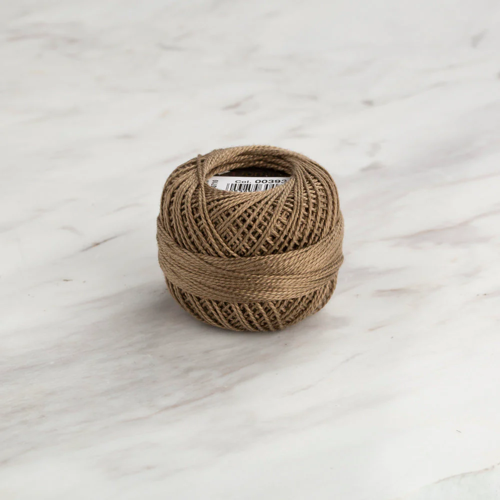 Domino Cotton Perle Size 8 Embroidery Thread (8 g), Khaki - 4598008-00393