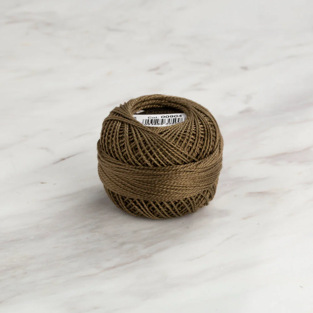 Domino Cotton Perle Size 8 Embroidery Thread (8 g), Khaki - 4598008-00904