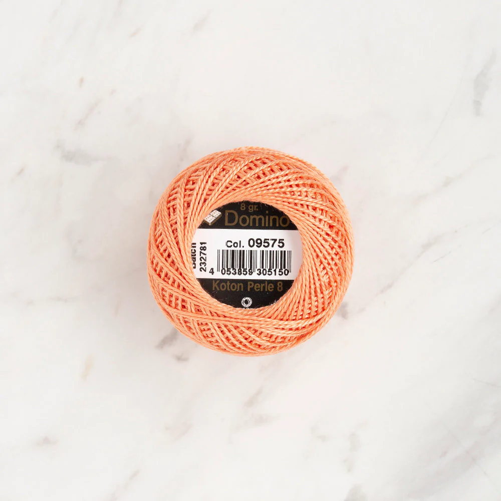 Domino Cotton Perle Size 8 Embroidery Thread (8 g), Light Brick - 4598008-09575 - Image 2
