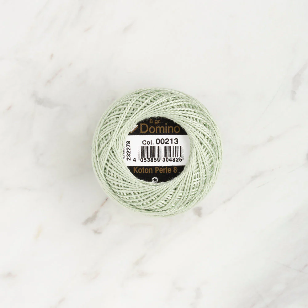 Domino Cotton Perle Size 8 Embroidery Thread (8 g), Light Green - 4598008-00213 - Image 2