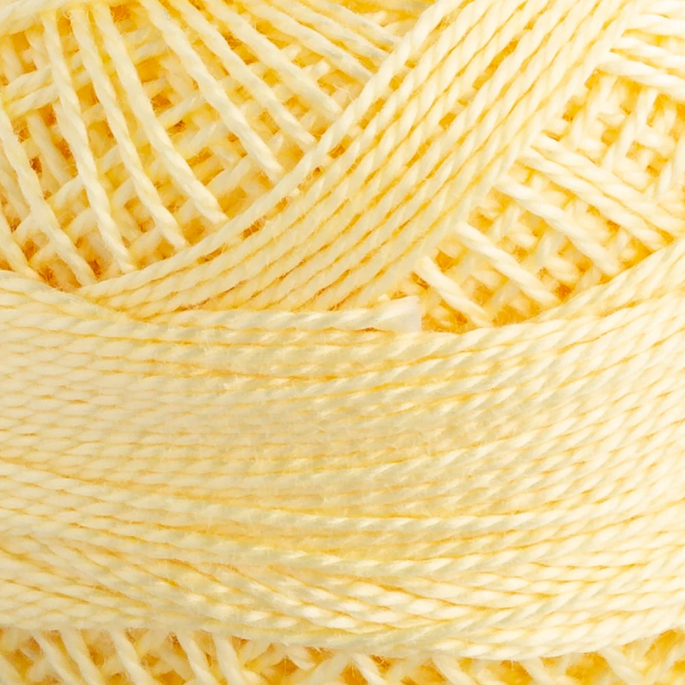 Domino Cotton Perle Size 8 Embroidery Thread (8 g), Light Yellow - 4598008-00292 - Image 3