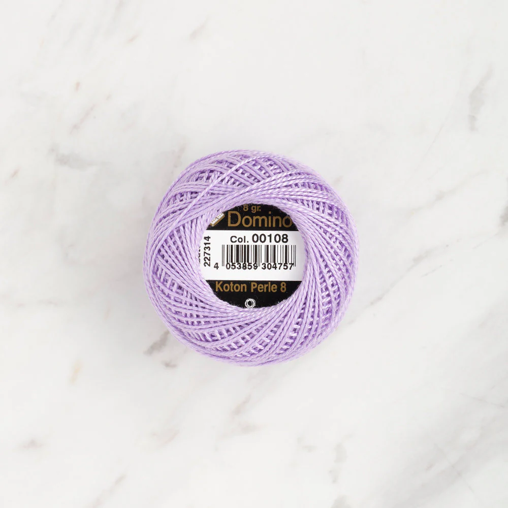 Domino Cotton Perle Size 8 Embroidery Thread (8 g), Lilac - 4598008-00108 - Image 2